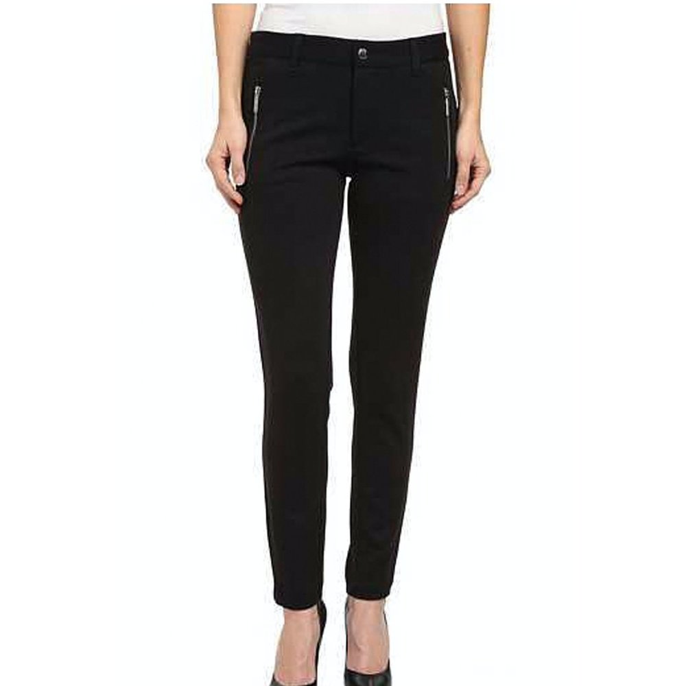Michael Kors Skinny Black Gold Zipper Pocket Pants